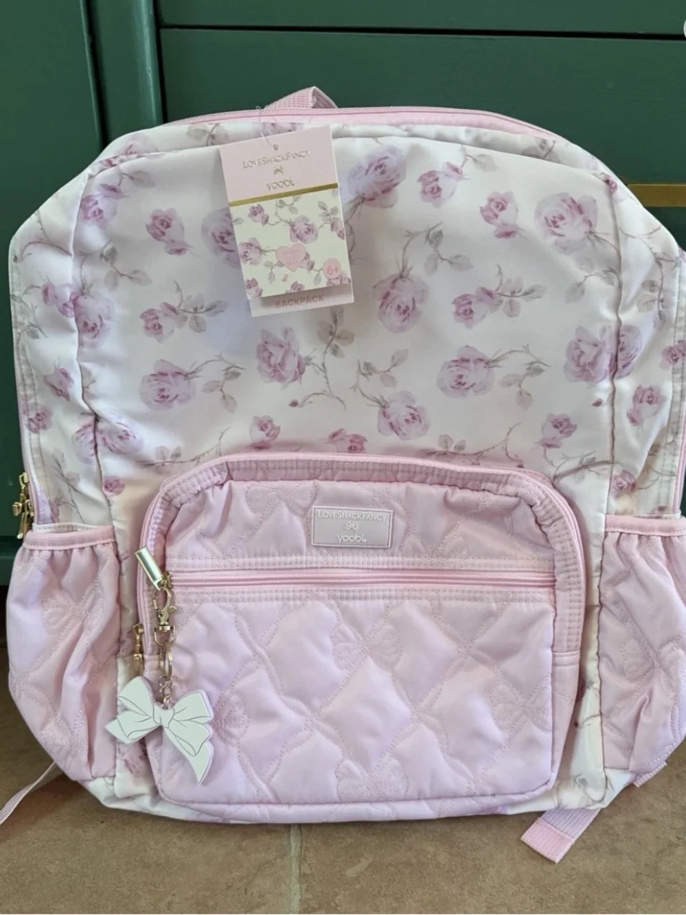 Love Shack Fancy - Target Yoobi Ribbon Rosa Backpack Sterling Dusk NWT